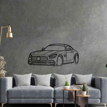 AMG GT C Angle Silhouette Metal Wall Art