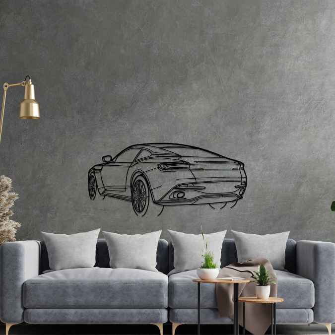 DB11 2019 Back Angle Silhouette Metal Wall Art