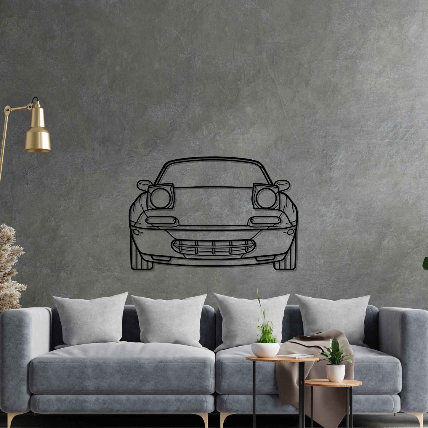 MX-5 1991 Front Silhouette Metal Wall Art