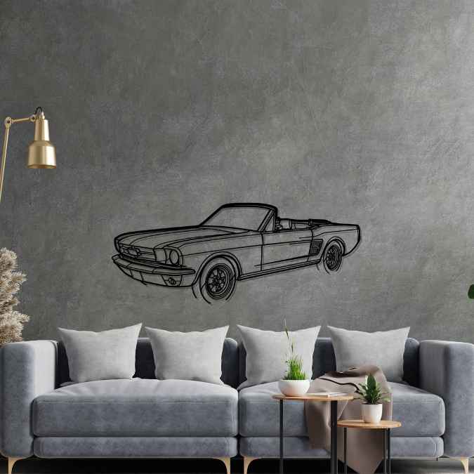 Mustang 1967 Convertible Angle Silhouette Metal Wall Art