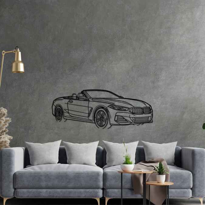 840 Convertible 2024 Angle Silhouette Metal Wall Art