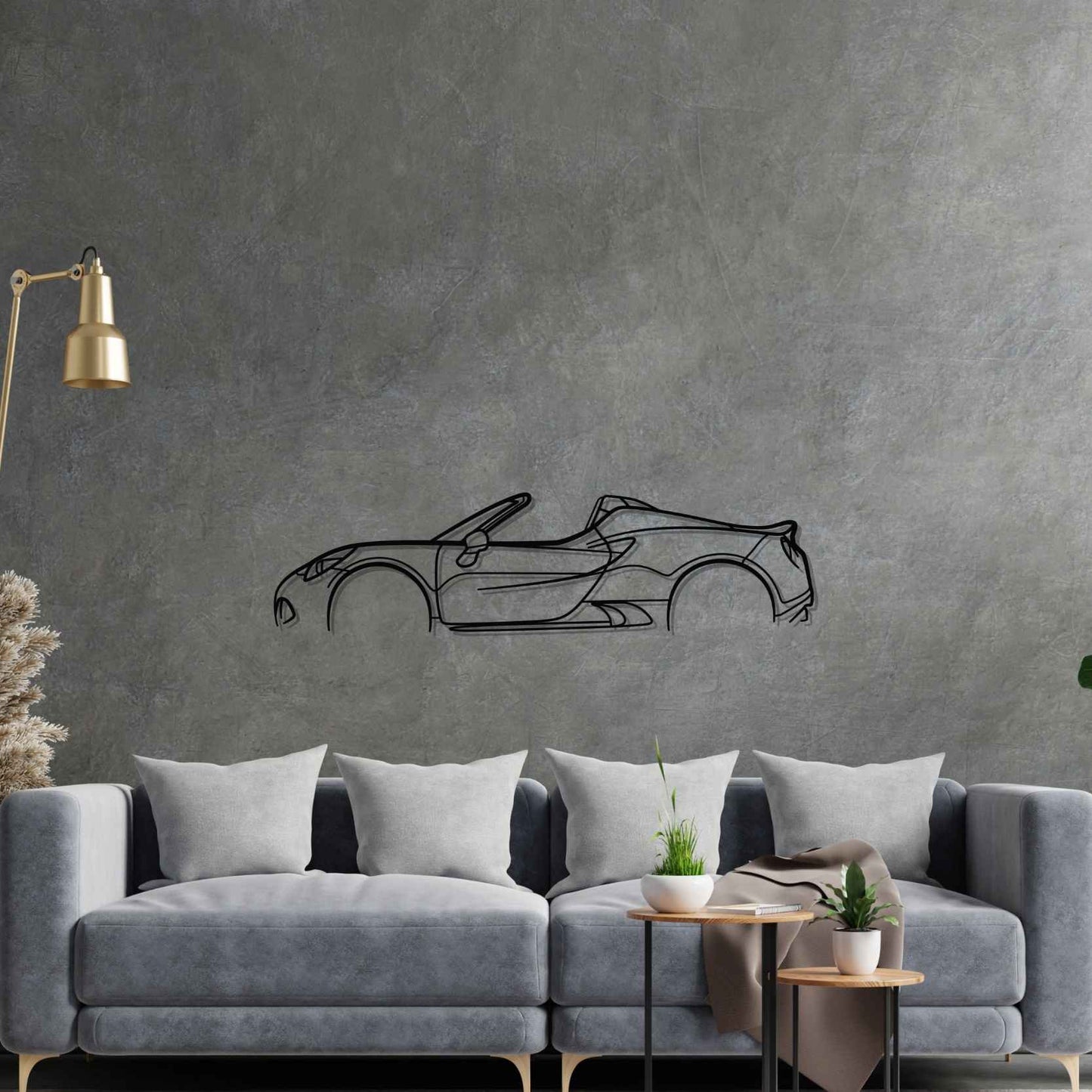 Alfa 4C Spider Classic Metal Silhouette Wall Art