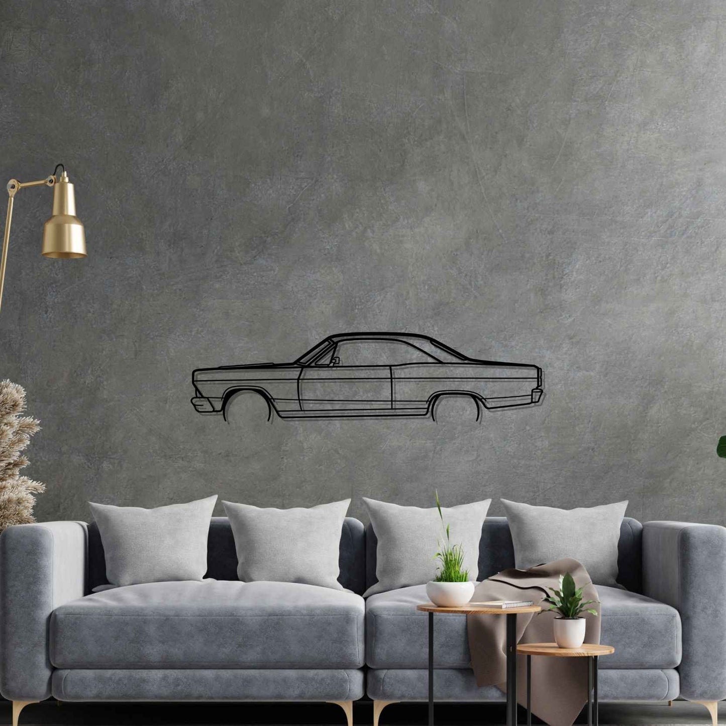 Fairlane 1966 Detailed Silhouette Metal Wall Art