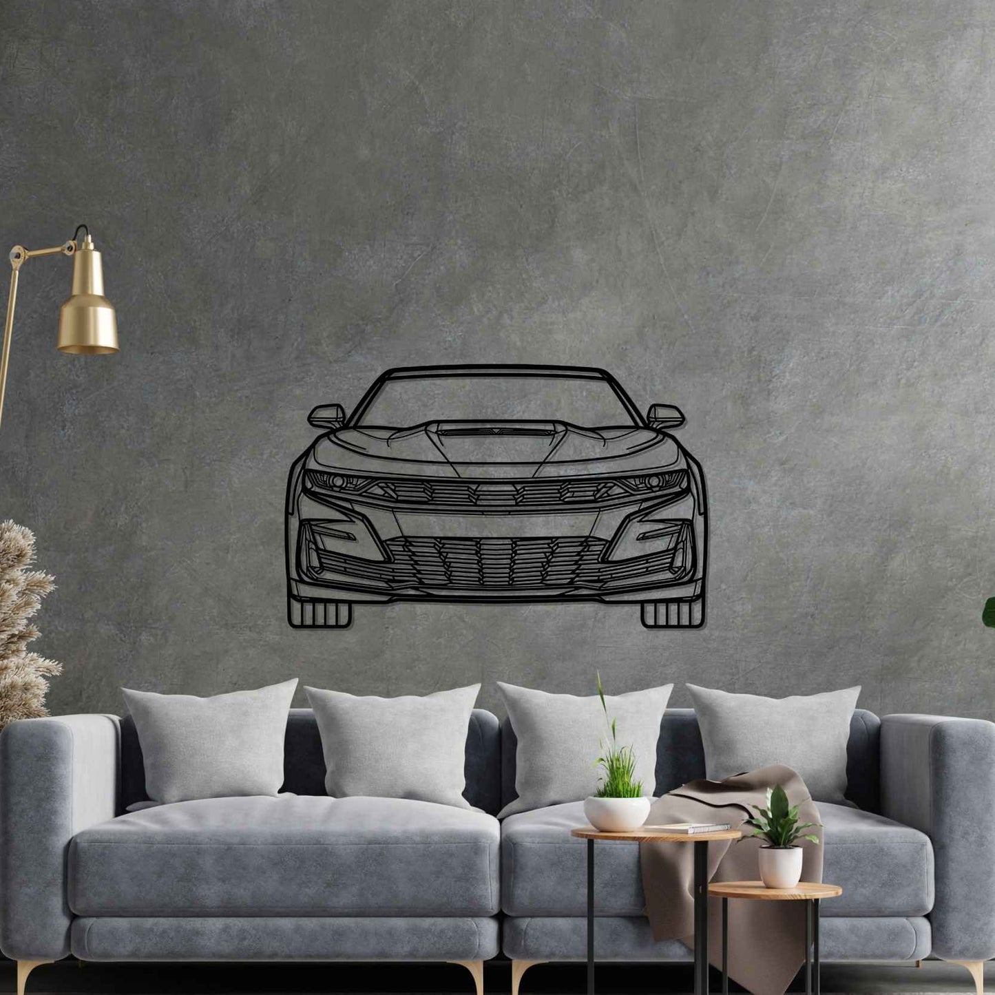 Camaro 2020 Front Silhouette Metal Wall Art