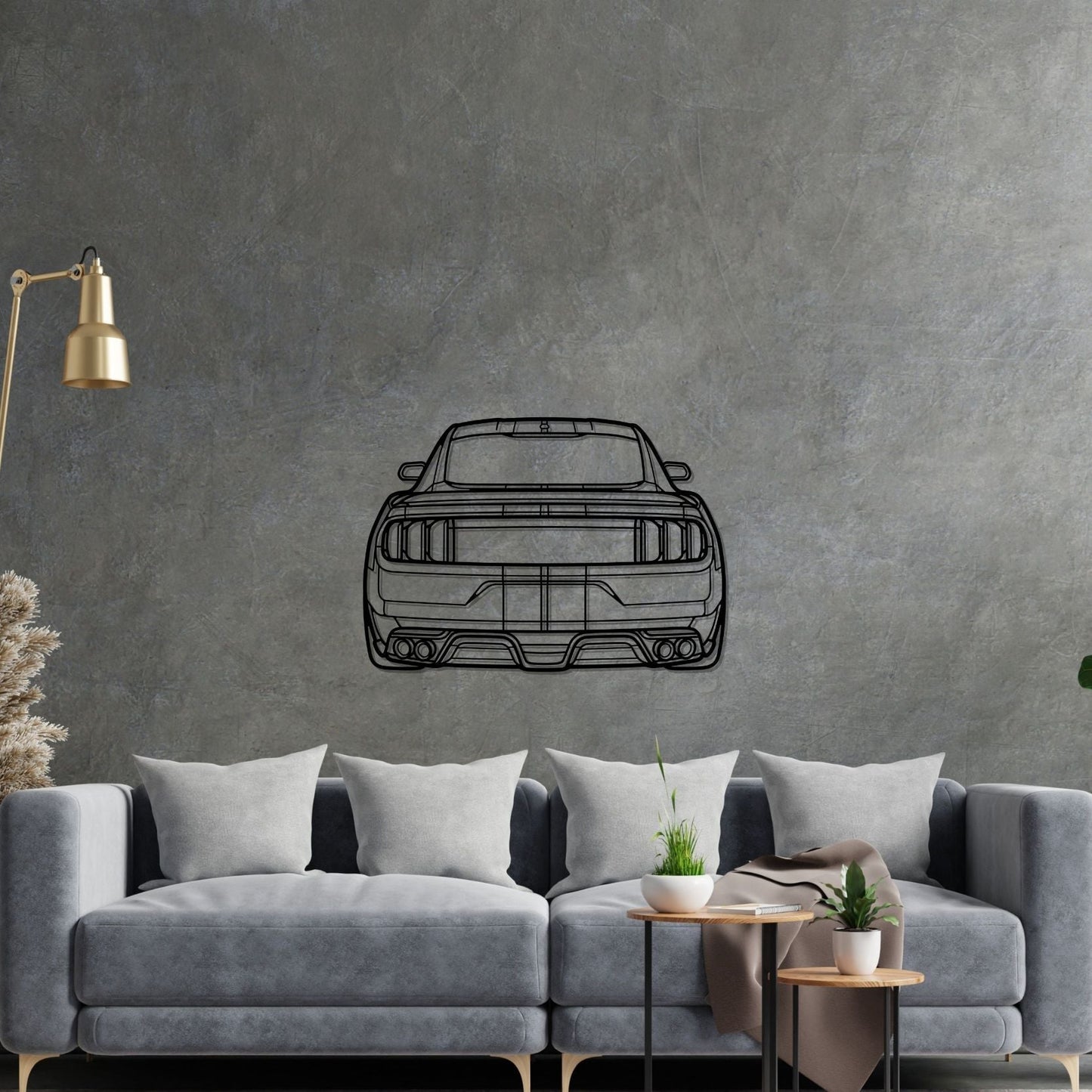 Mustang GT350 Back Silhouette Metal Wall Art