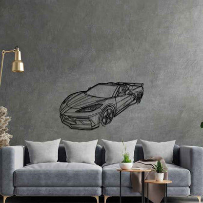 Corvette C8 Stingray Angle Silhouette Metal Wall Art