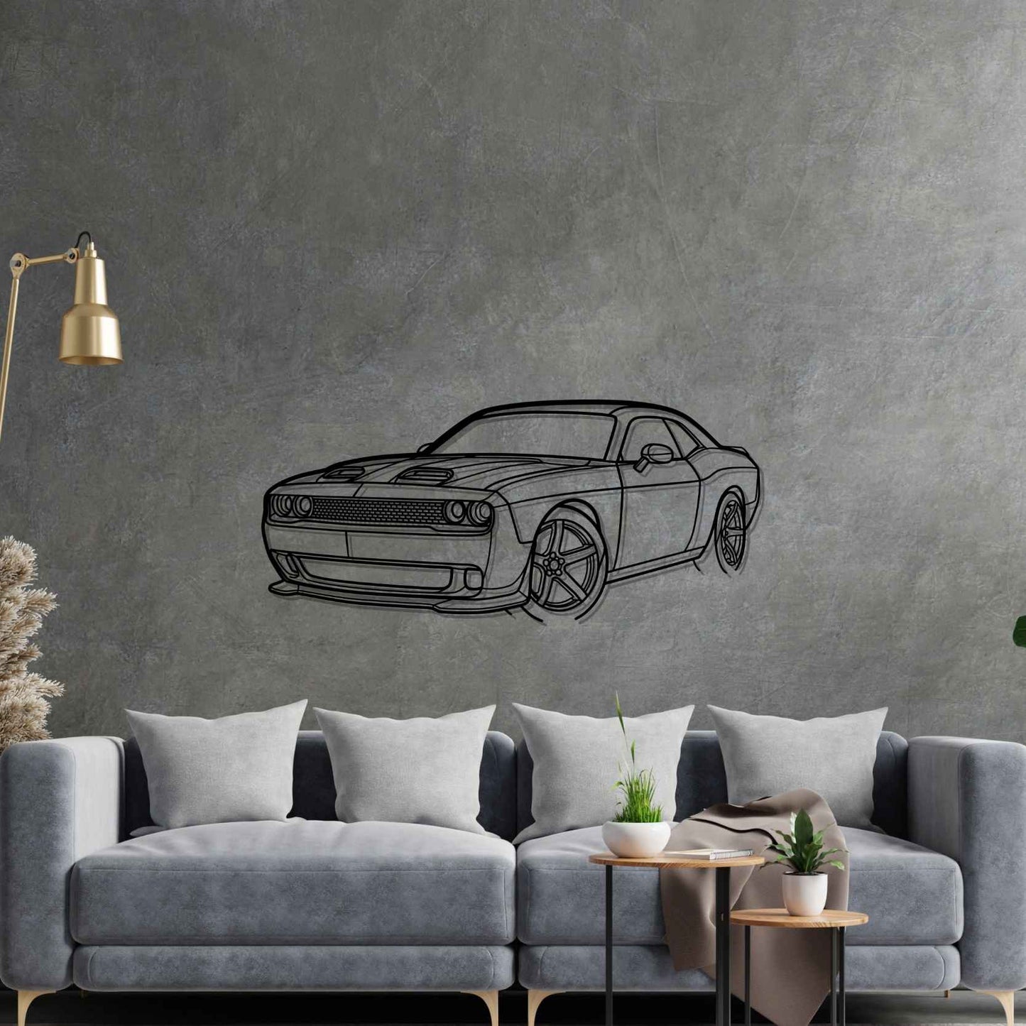 Challenger SRT 2023 Angle Silhouette Metal Wall Art