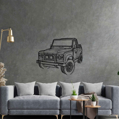 Defender 90 Angle Silhouette Metal Wall Art