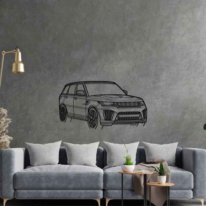 Range Rover Sport SVR 2021 Angle Silhouette Metal Wall Art