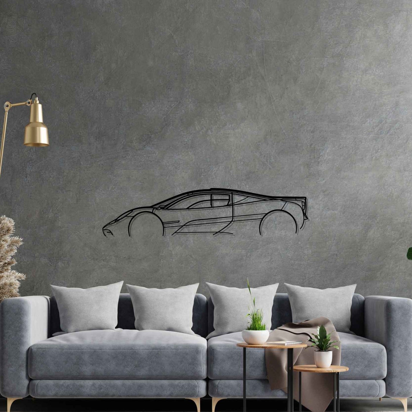 Gordon Murray T50 Classic Silhouette Metal Wall Art