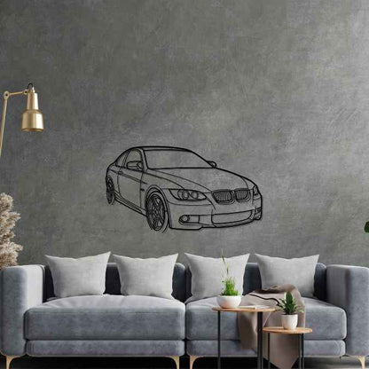 335xi E92 2010 Angle Silhouette Metal Wall Art