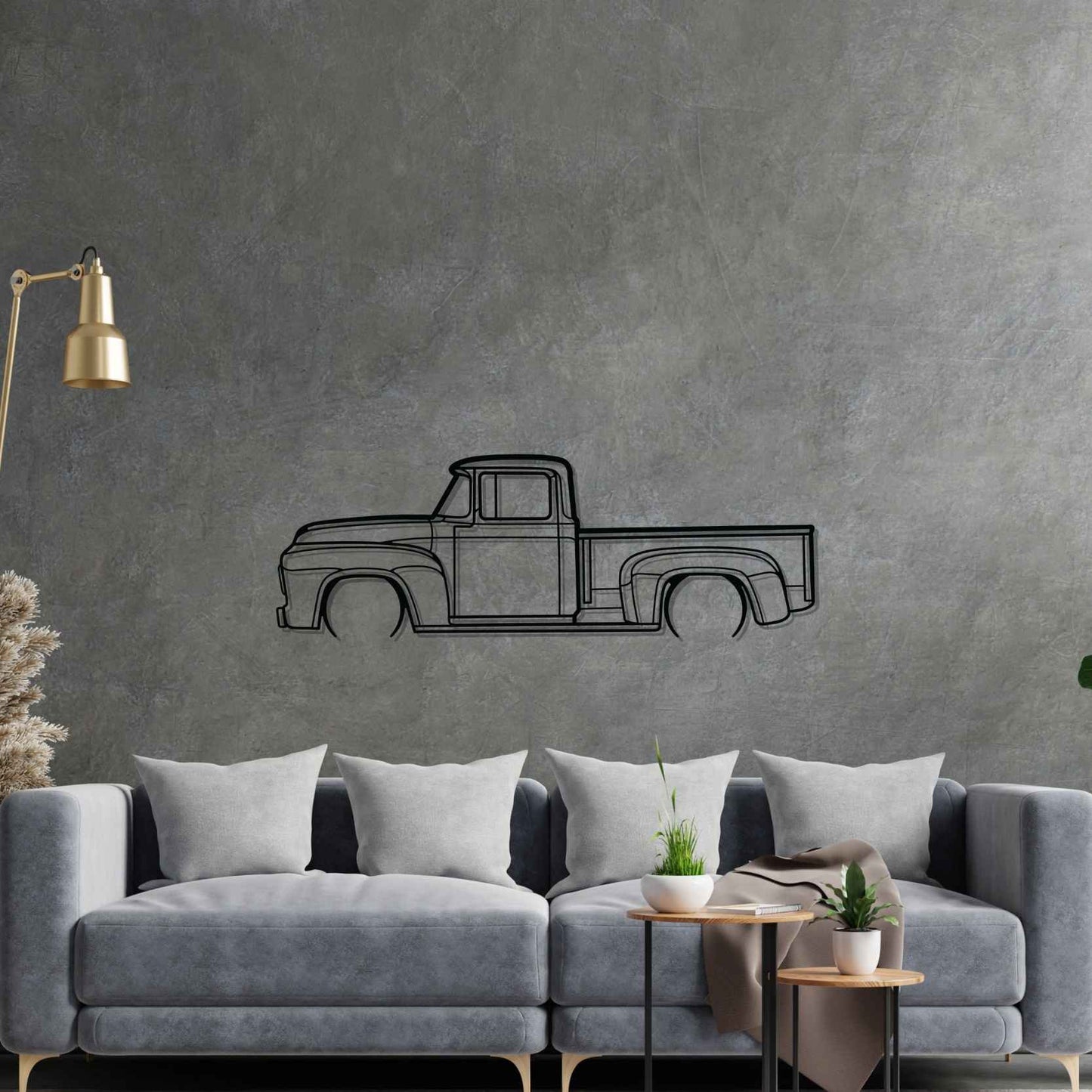 F100 1956 Detailed Silhouette Metal Wall Art