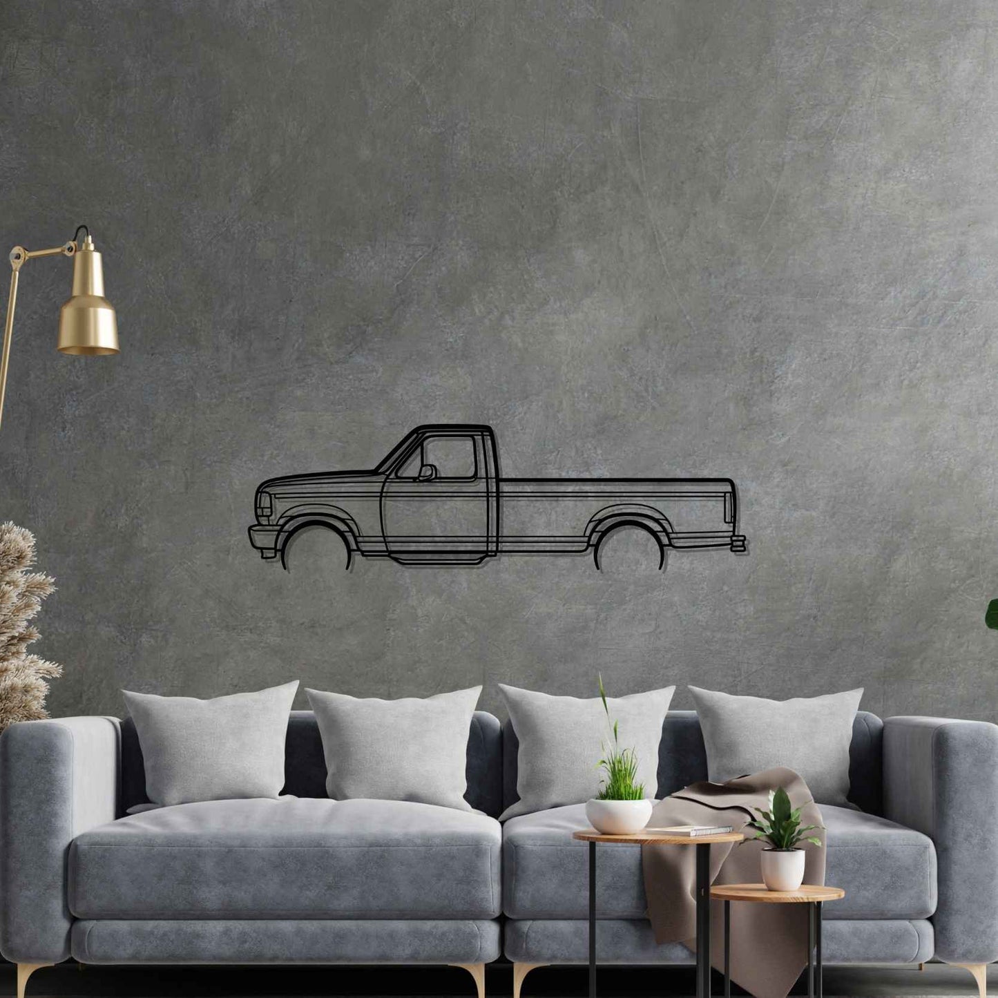 F150 1996 Detailed Silhouette Metal Wall Art