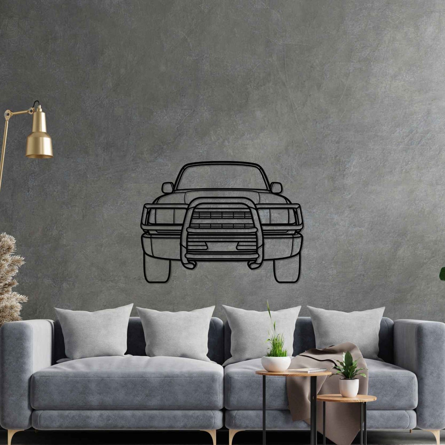 Landcruiser HDJ80 Front  Silhouette Metal Wall Art