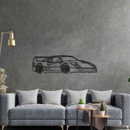 F40 Angle Silhouette Metal Wall Art