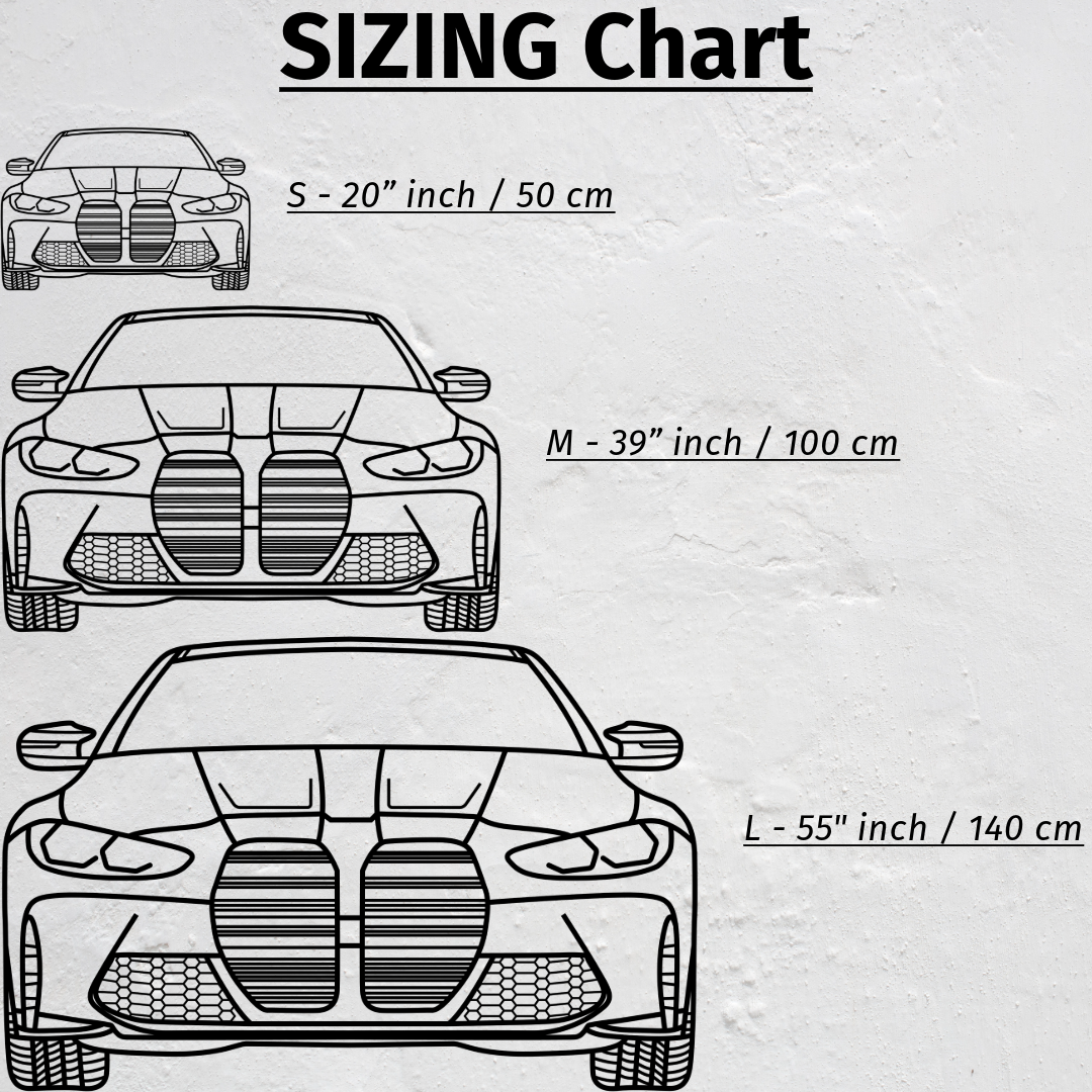 2001 325i E46 Front View Metal Neon Car Wall Art