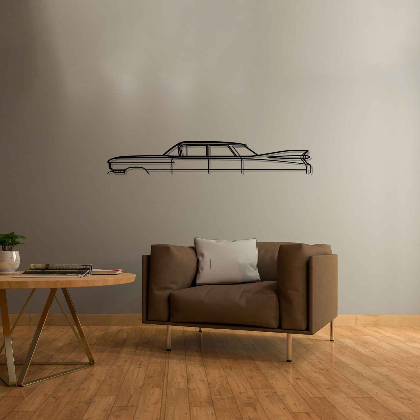 DeVille 1959 Sedan Classic Silhouette Metal Wall Art