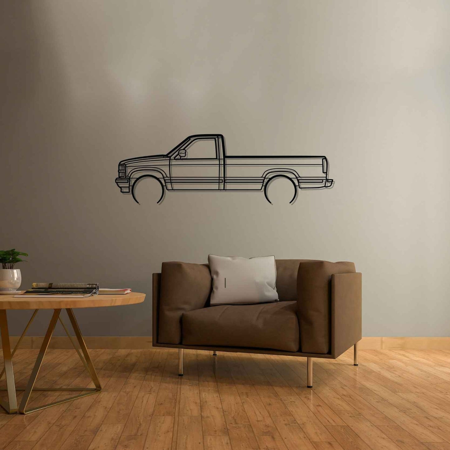 Silverado 1994 Detailed Silhouette Metal Wall Art