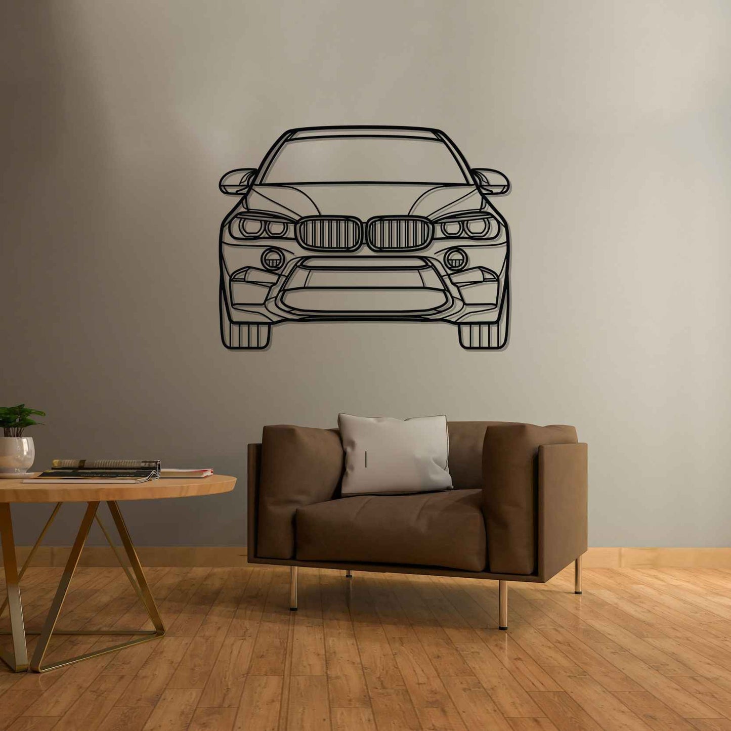 X6M 2017 Front Silhouette Metal Wall Art