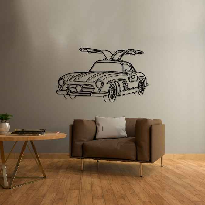 300SL Angle Silhouette Metal Wall Art