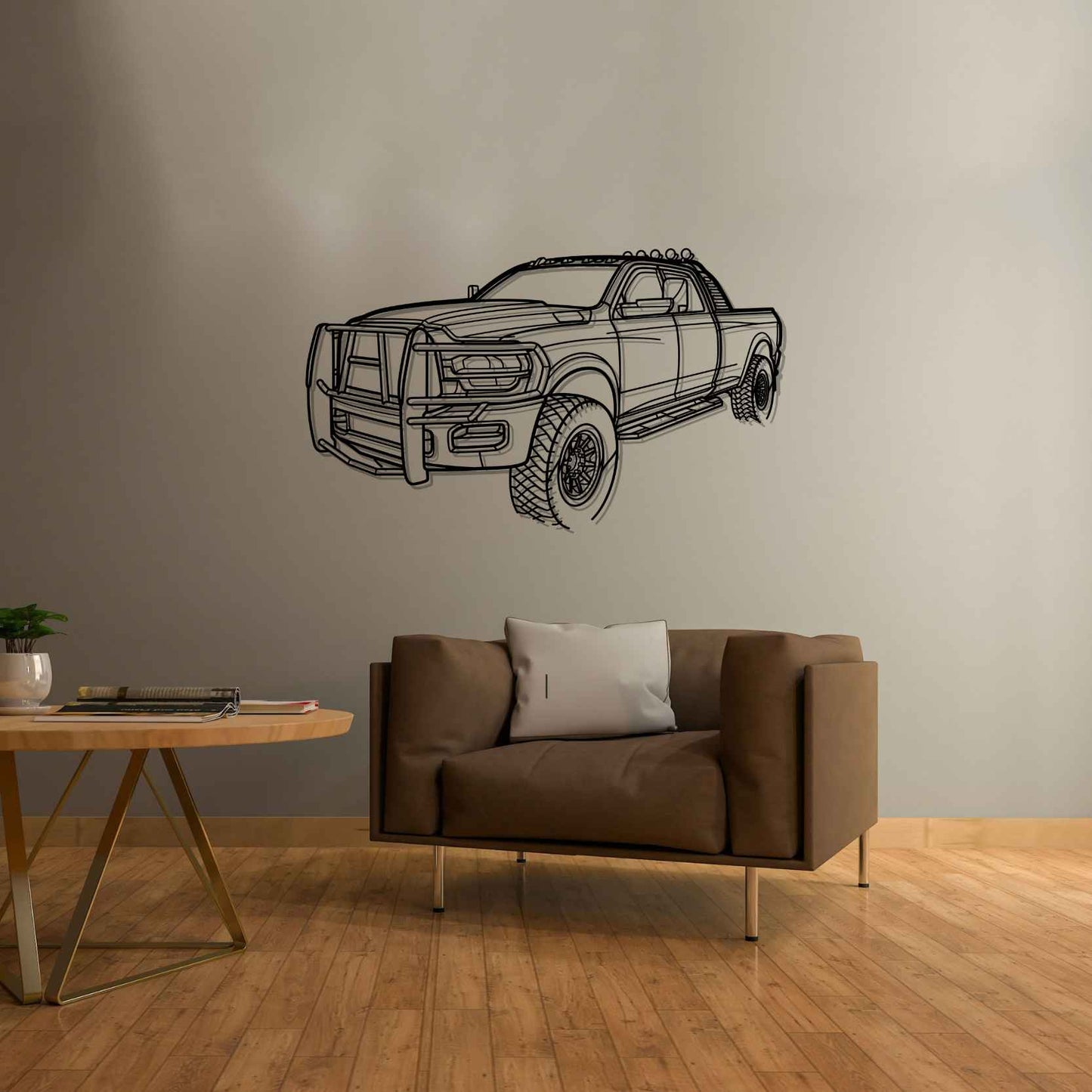 Ram 2500 Angle Silhouette Metal Wall Art