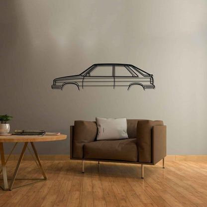 R11 Turbo 1986 Classic Silhouette Metal Wall Art