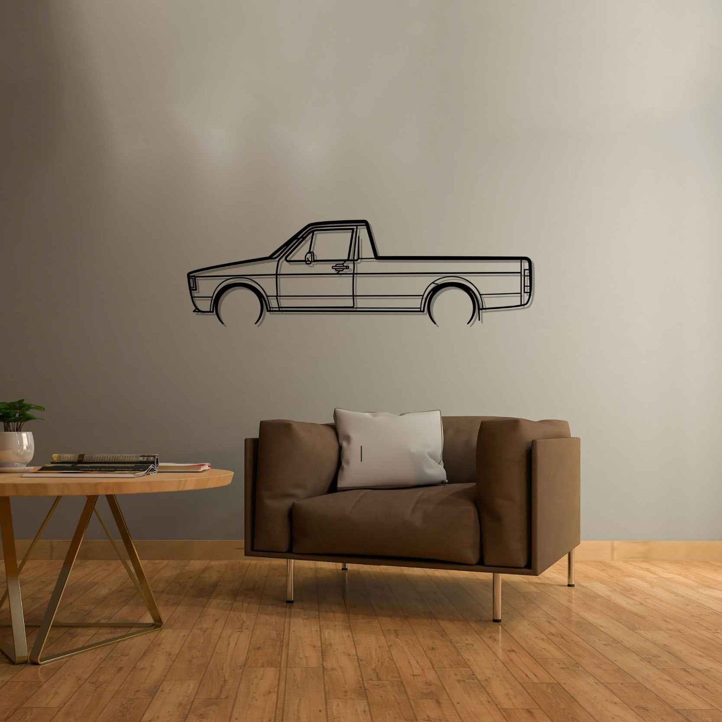 Caddy 1981 Detailed Silhouette Metal Wall Art