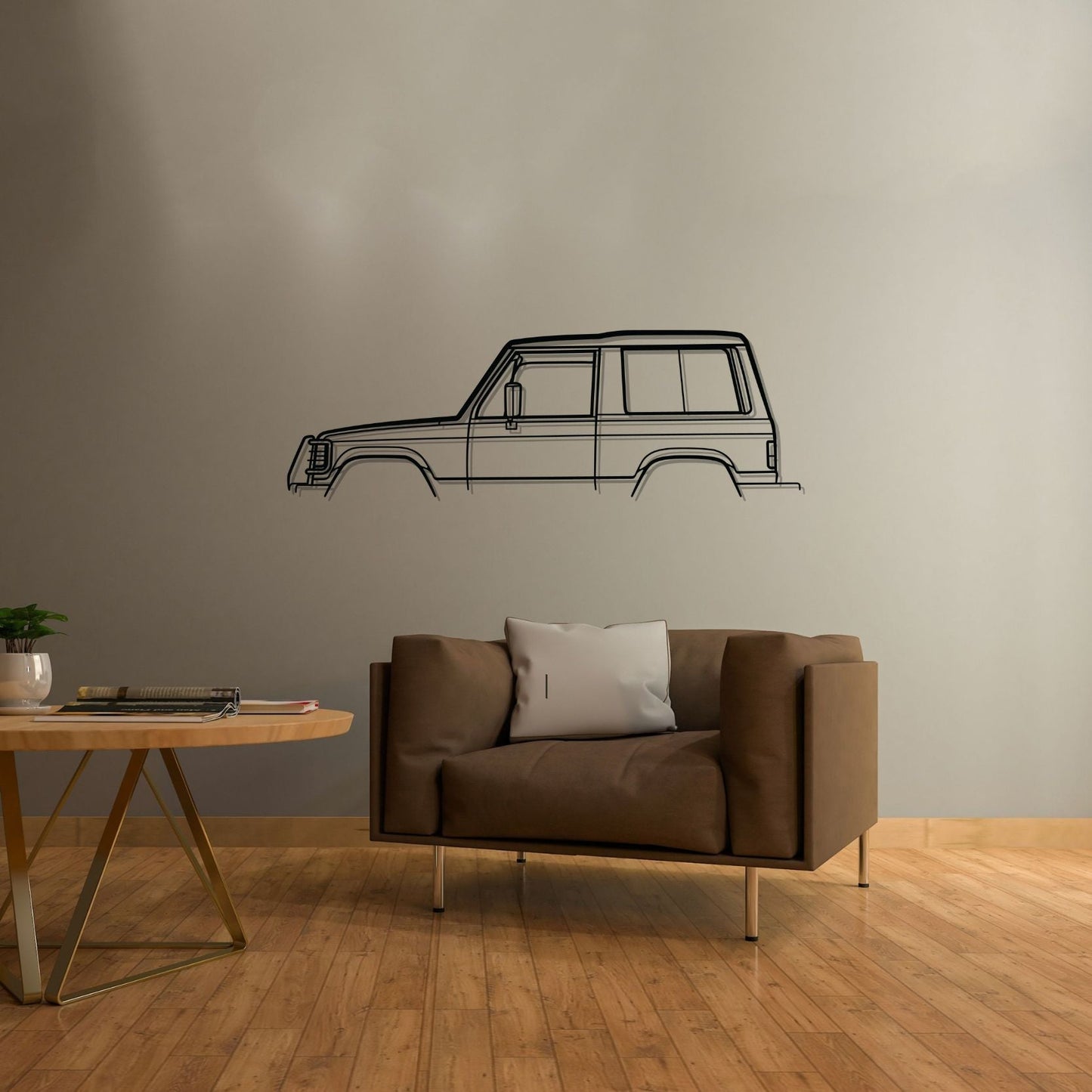 Pajero 1987 Classic Silhouette Metal Wall Art