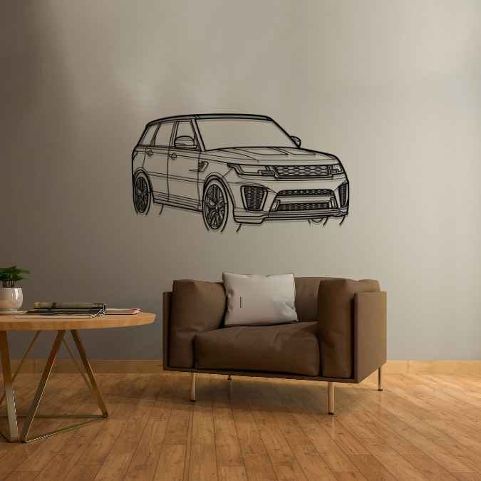 Range Rover Sport SVR 2021 Angle Silhouette Metal Wall Art