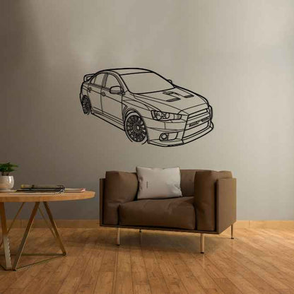 Lancer Evo X GSR 2013 Angle Silhouette Metal Wall Art