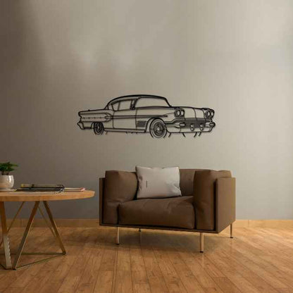 Bonneville 1958 Angle Silhouette Metal Wall Art