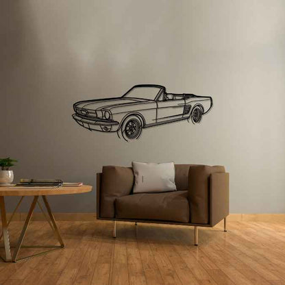 Mustang 1967 Convertible Angle Silhouette Metal Wall Art