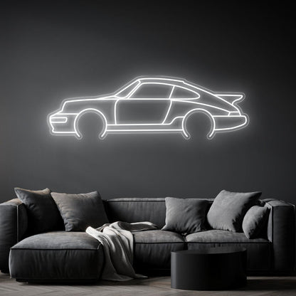 911 964 Turbo Neon Silhouette