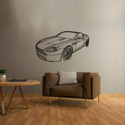 Vantage Convertible 2011 Angle Silhouette Metal Wall Art