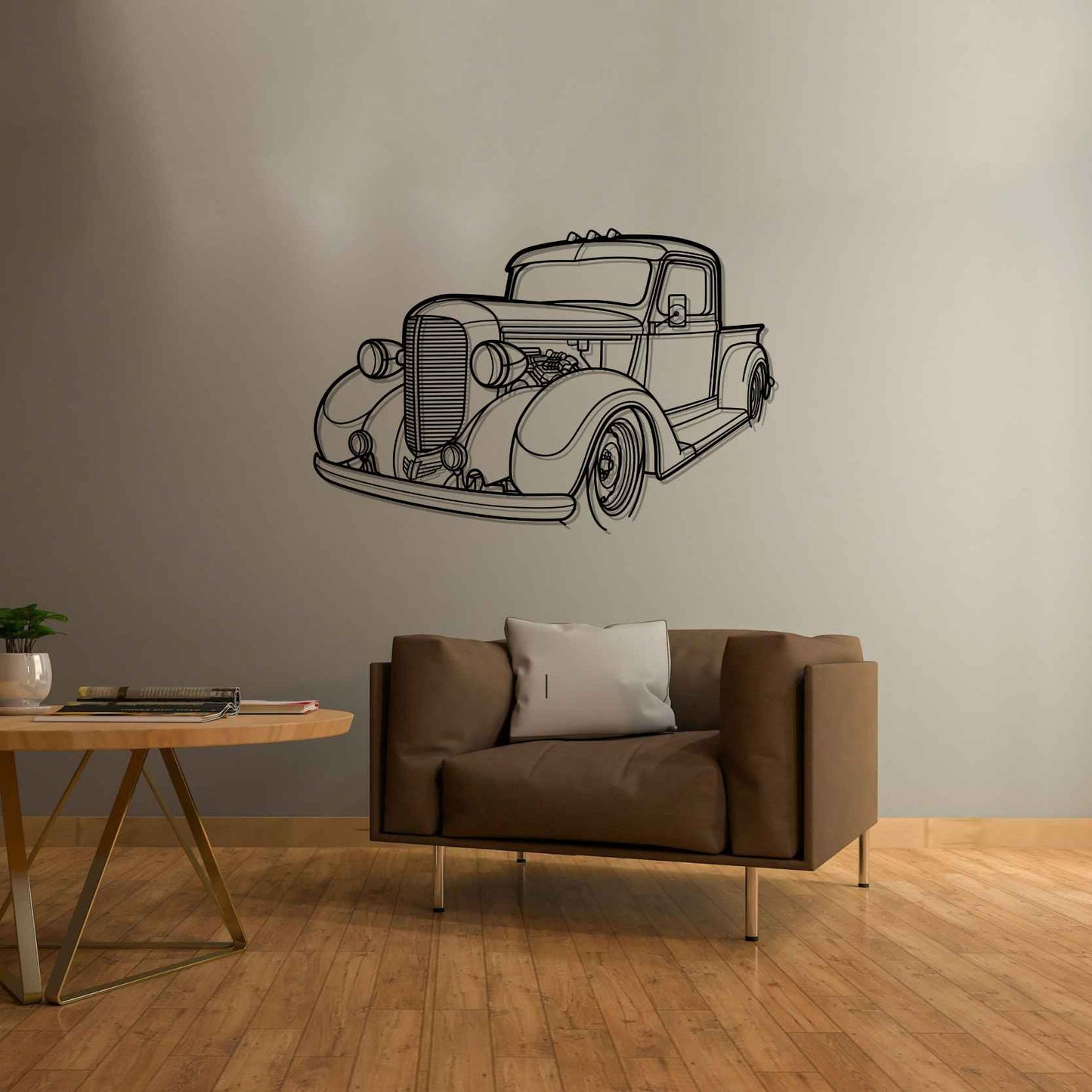 Pickup 1938 Angle Silhouette Metal Wall Art