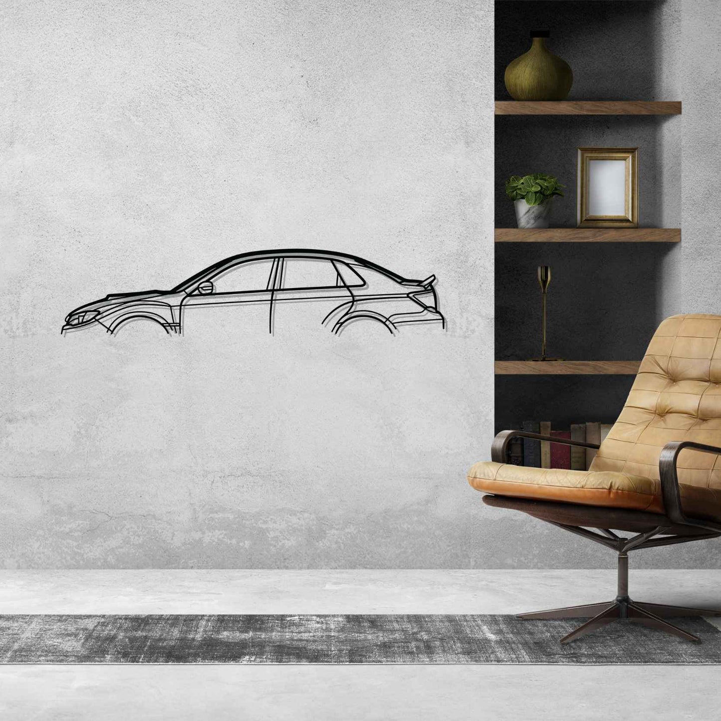 WRX STI 2011 Classic Silhouette Metal Wall Art