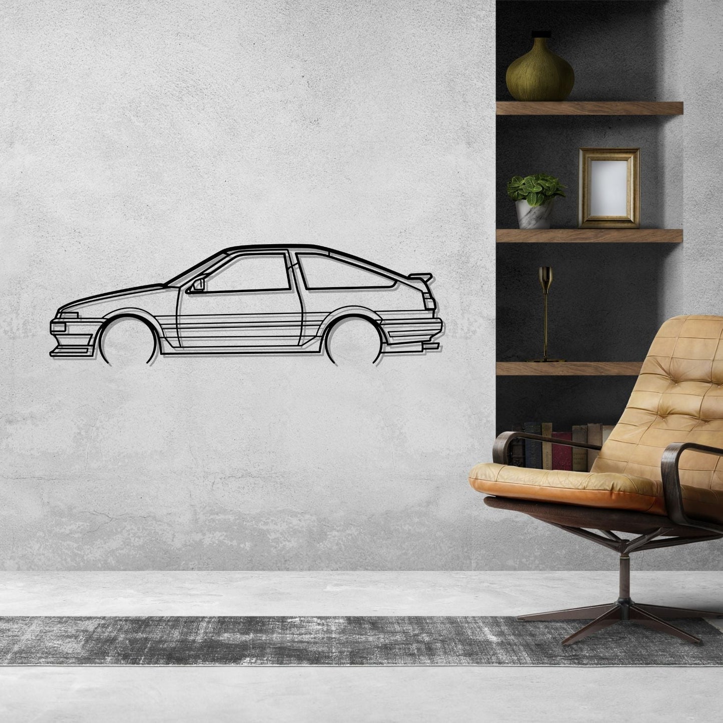 AE86 Detailed Silhouette Metal Wall Art