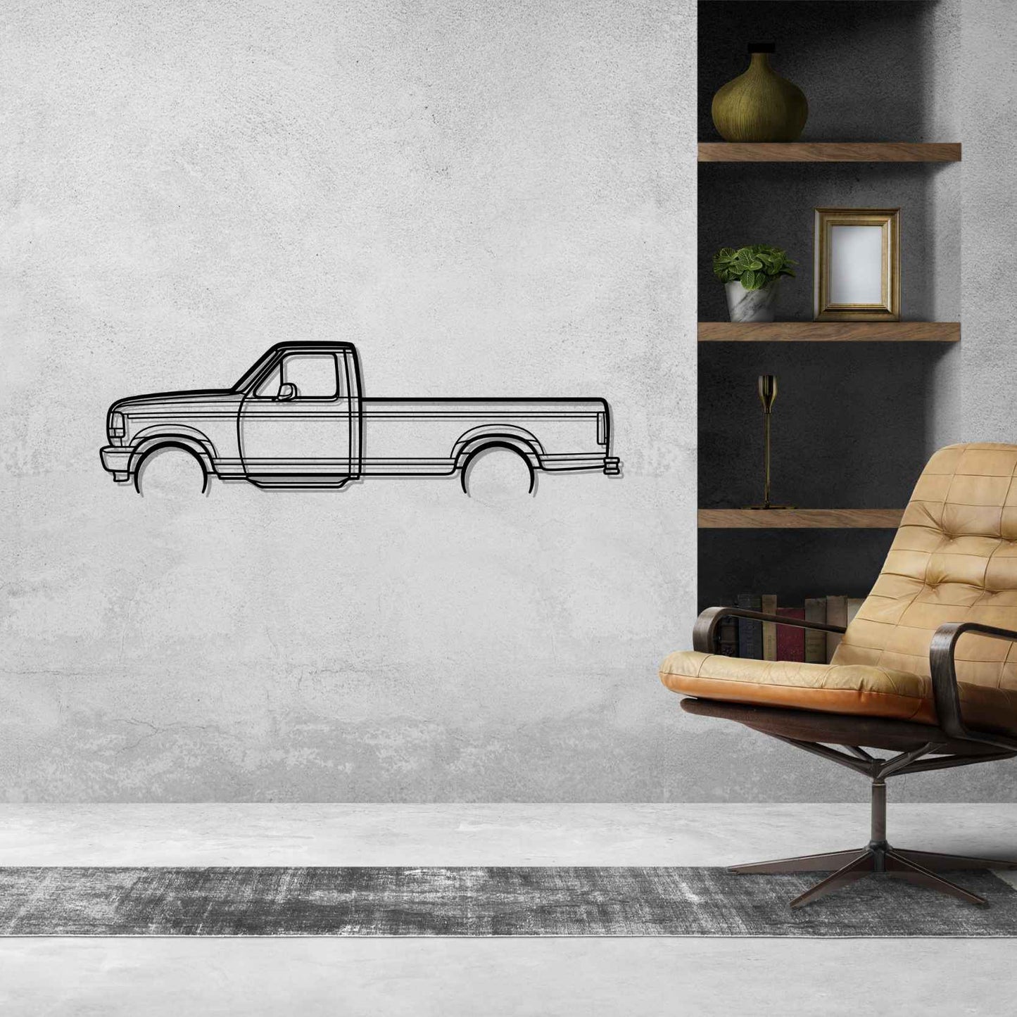 F150 1996 Detailed Silhouette Metal Wall Art