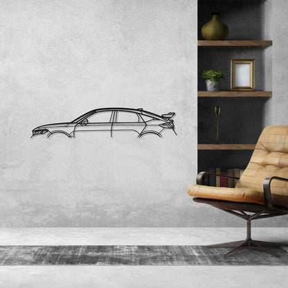 Civic Type R 2023 Classic Silhouette Metal Wall Art