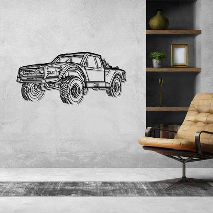 Trophy Truck 6100 Angle Silhouette Metal Wall Art