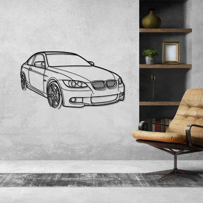 335xi E92 2010 Angle Silhouette Metal Wall Art