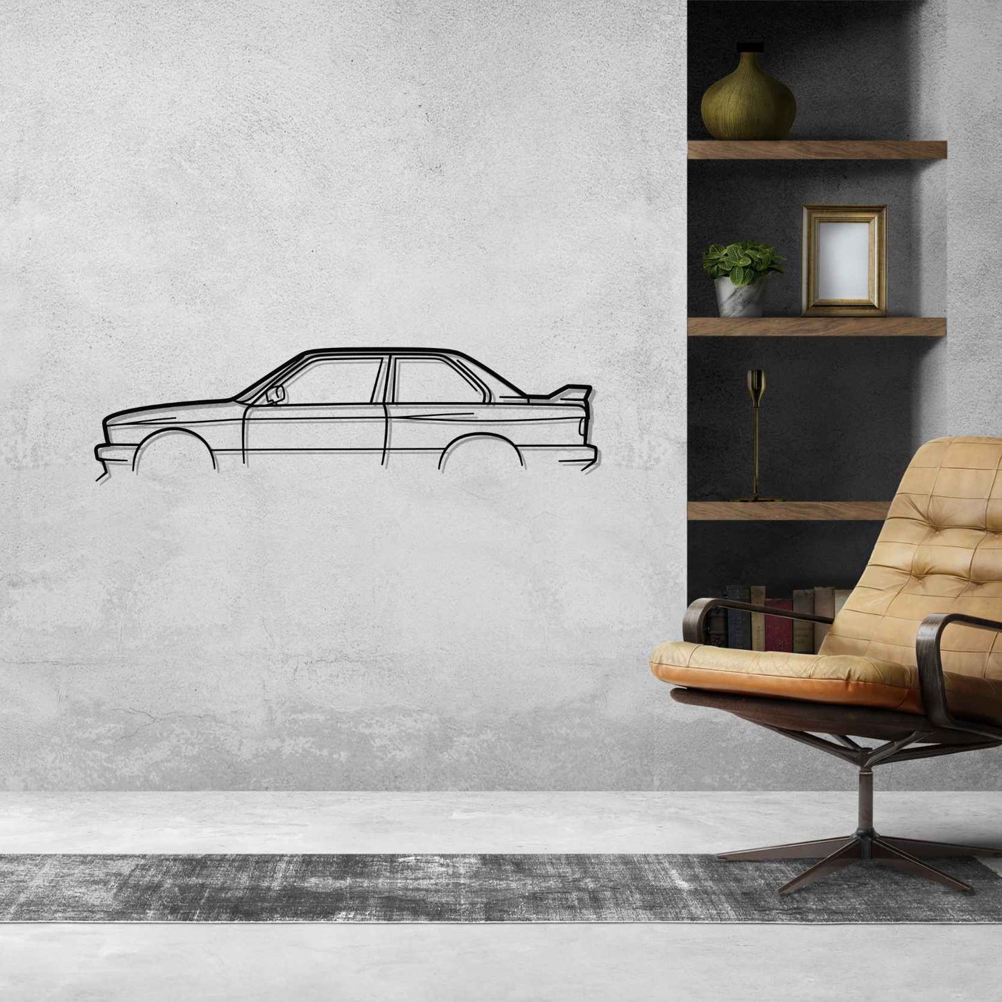 M3 E30 Classic Silhouette Metal Wall Art