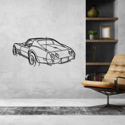 Corvette C3 1976 Angle Silhouette Metal Wall Art