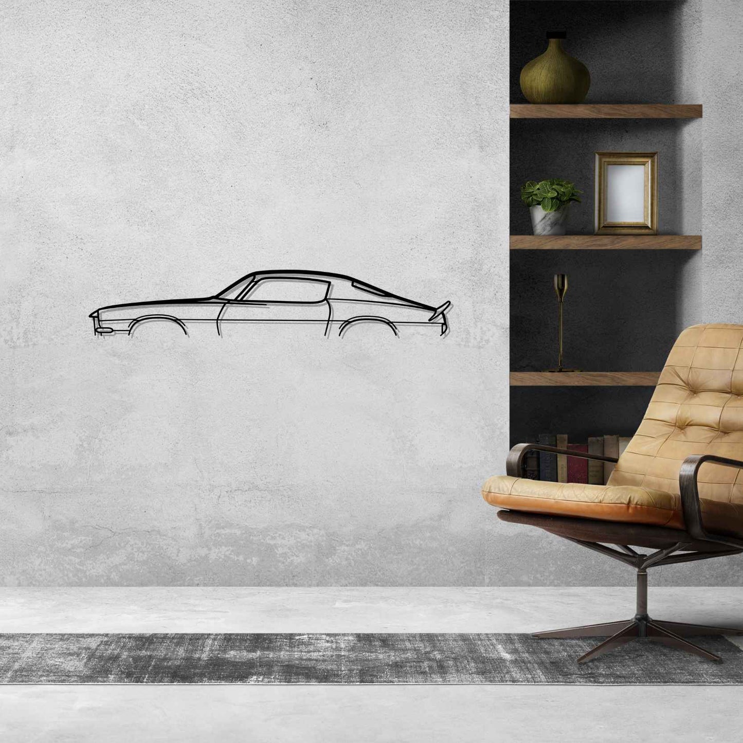 Camaro Z28 1971 Classic Silhouette Metal Wall Art