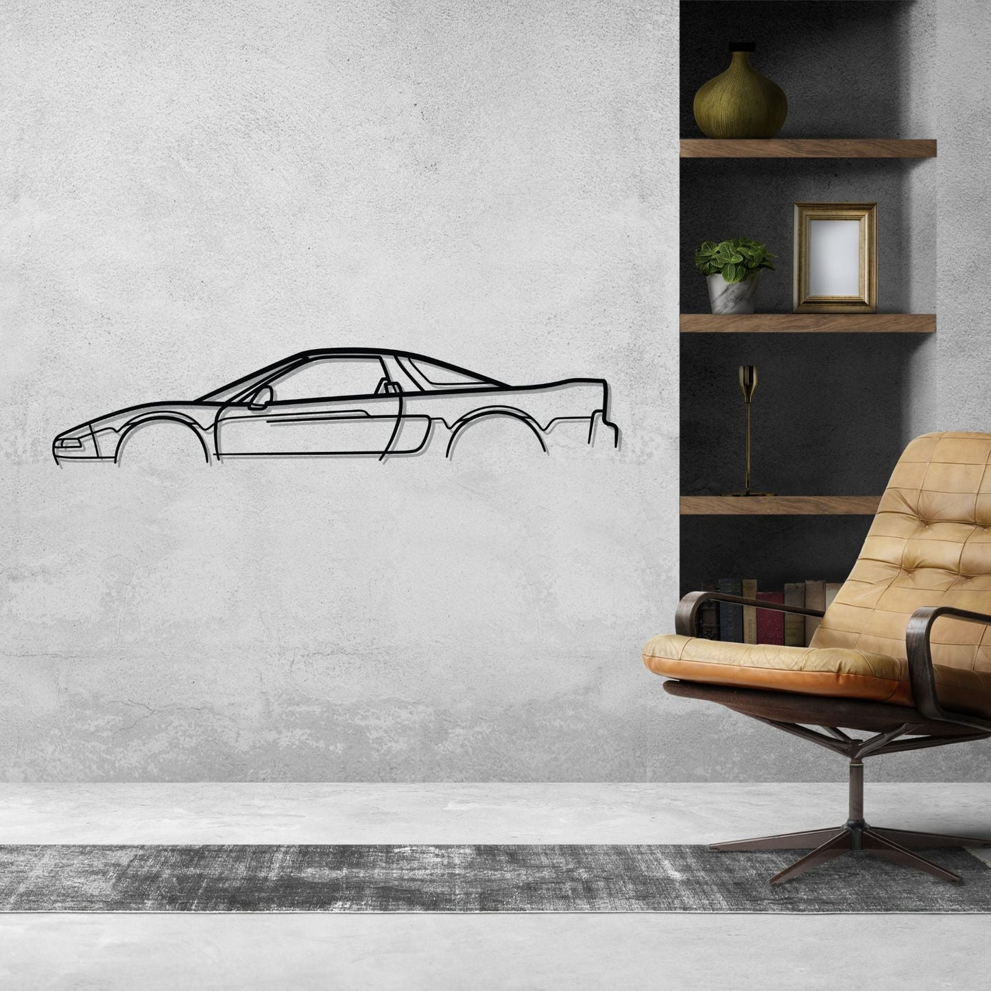 NSX Classic Silhouette Metal Wall Art