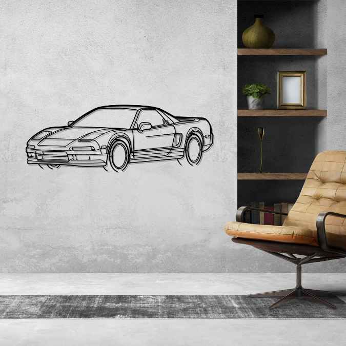 NSX 1999 Angle Silhouette Metal Wall Art