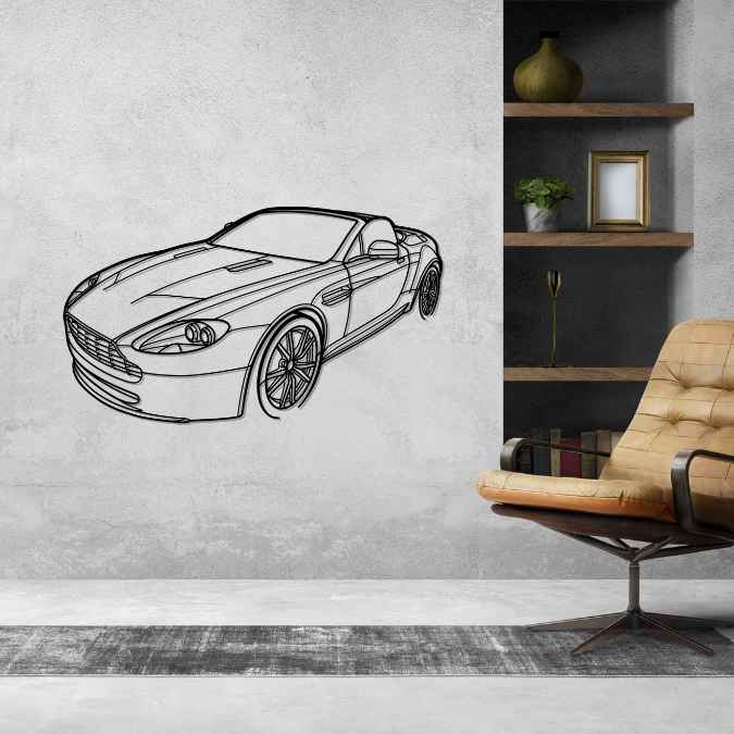 Vantage Convertible 2011 Angle Silhouette Metal Wall Art