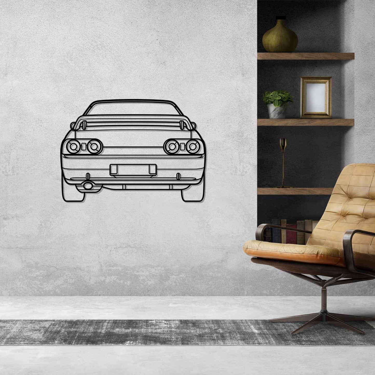 GTR R32 Back Silhouette Metal Wall Art