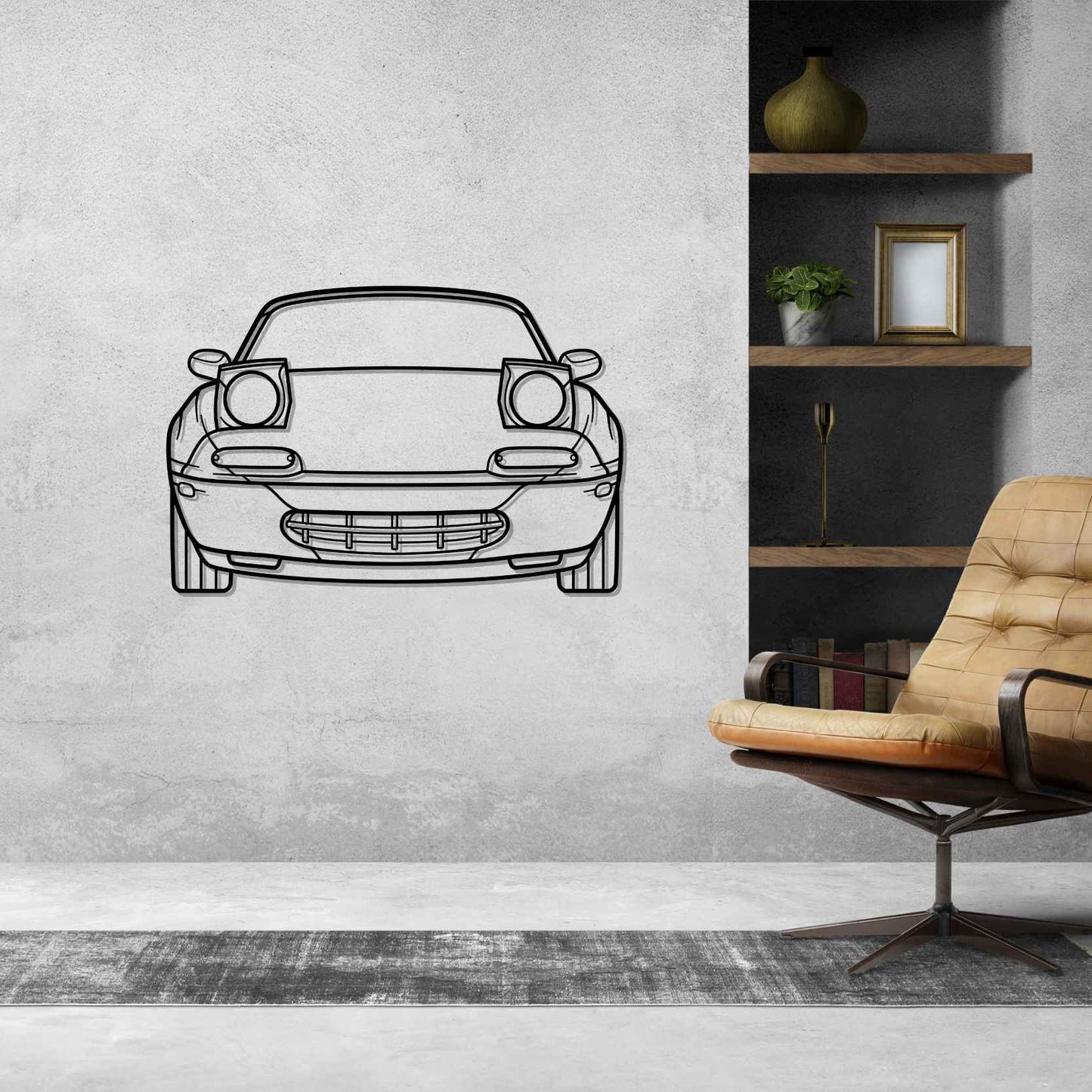 MX-5 1991 Front Silhouette Metal Wall Art