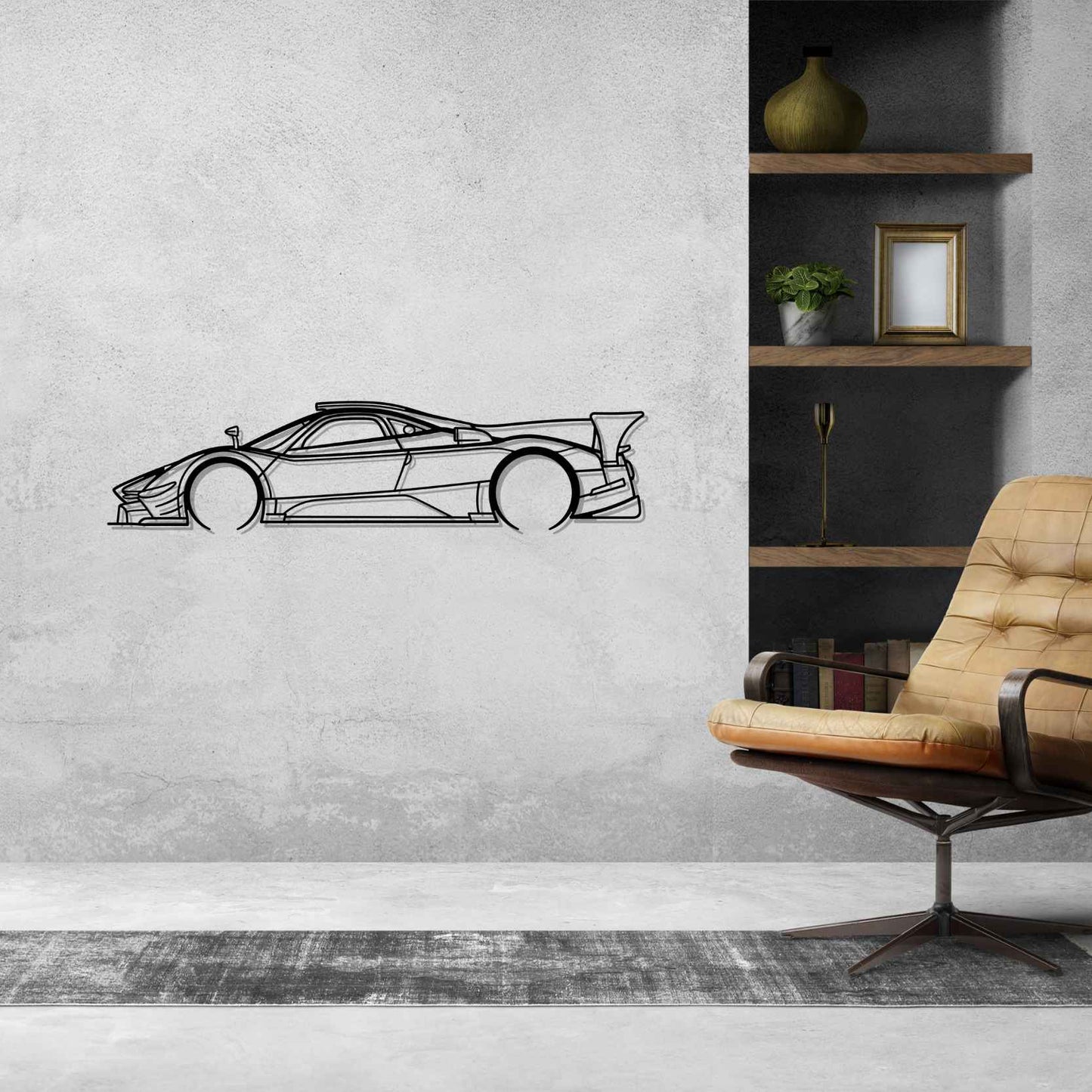 Zonda R Evo Detailed Silhouette Metal Wall Art